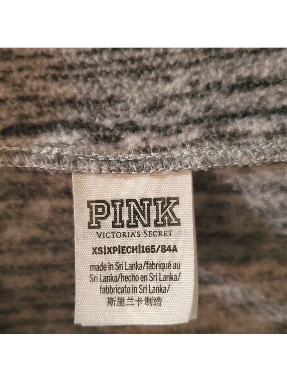 PINK Victoria's Secret Y2K Cropped Sweatshirt Half Zip Heathered Gray XSmall - Picture 3 of 8